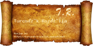 Turcsák Rozália névjegykártya